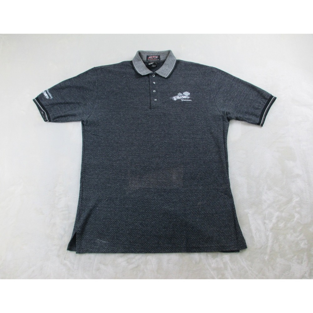 VINTAGE Harley Davidson Polo Shirt Mens Large Black Bahamas Biker*